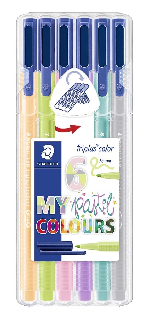 Staedtler Фиброписец Triplus Color 1,0 мм Пастел асортимент (6)
