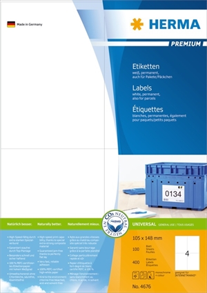 HERMA етикет Премиум A4 100 105 x 148 мм, 400 бр.