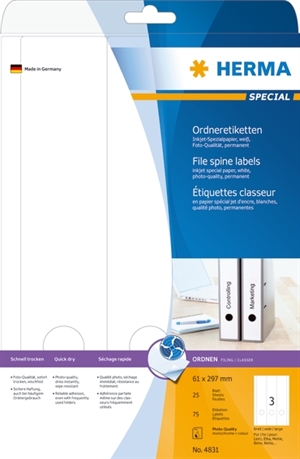 HERMA етикет Special LAF Inkjet 61 x 297 мм, 75 бр.