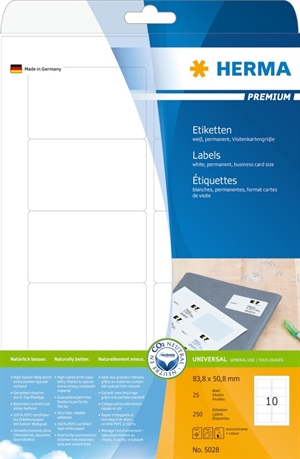 HERMA етикет Premium 83,8 x 50,8 мм, 250 бр.