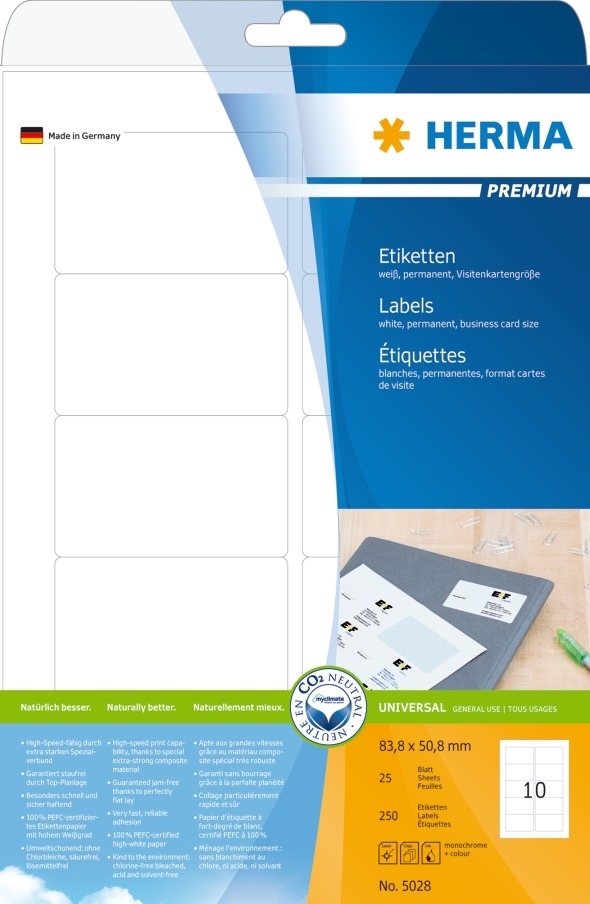 HERMA етикет Premium 83,8 x 50,8 мм, 250 бр.