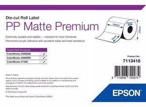Epson PP Matte Label Premium, щанцована ролка,102mm x 76mm, 1570 етикета