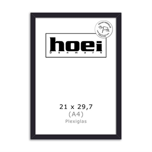 Sort дървена рамка за снимки и плакати 21 x 29,7 PLEXI см (A4)