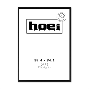 Sort дървена рамка за снимки и плакати 59,4 x 84,1 - A1 PLEXI см