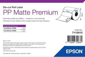 Epson PP Мат Етикети Премиум, Щанцовани етикети, 76 x 51 мм (535 етикета)