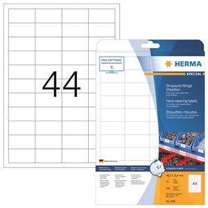 HERMA етикет филм изключително здрав 48,3 x 25,4 мм, мат, 440 бр.