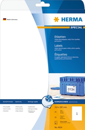 HERMA етикети Special Inkjet 210 x 297 mm, 25 бр.
