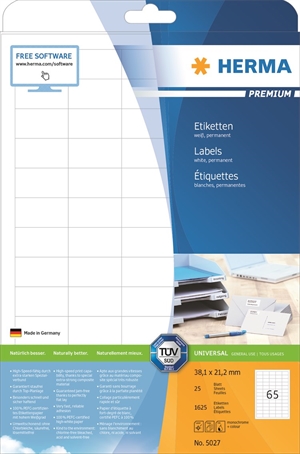 HERMA етикет Premium 38,1 x 21,2 mm, 1625 бр.