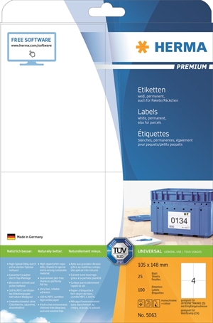 HERMA етикет Premium 105 x 148,5 мм, 100 бр.