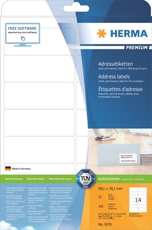 HERMA етикет Premium 99,1 x 38,1 mm, 350 бр.