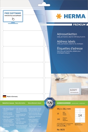 HERMA етикет Premium 99,1 x 38,1 мм, 140 бр.