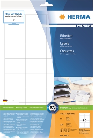 HERMA етикет Premium 48,3 x 33,8 мм, 320 бр.