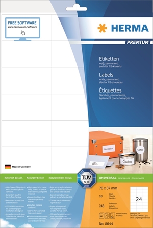HERMA етикет Premium 70 x 37 мм, 240 бр.