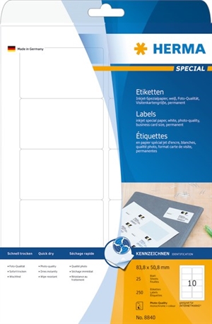 HERMA етикети Специален за inkjet 83,8 x 50,8 мм, 250 бр.