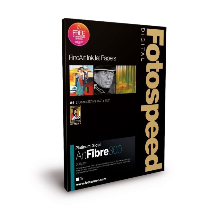 Fotospeed Platinum Gloss Art Fibre 300 g/m² - A3+, 25 Чаршафи